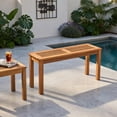 thumbnail image 2 of Hommoo 2-Person Solid Wood Outdoor Patio Bench, Backless Slatted Dining Bench for Porch, Garden & Backyard, Rustic Breathable Seating, Natural, 2 of 7
