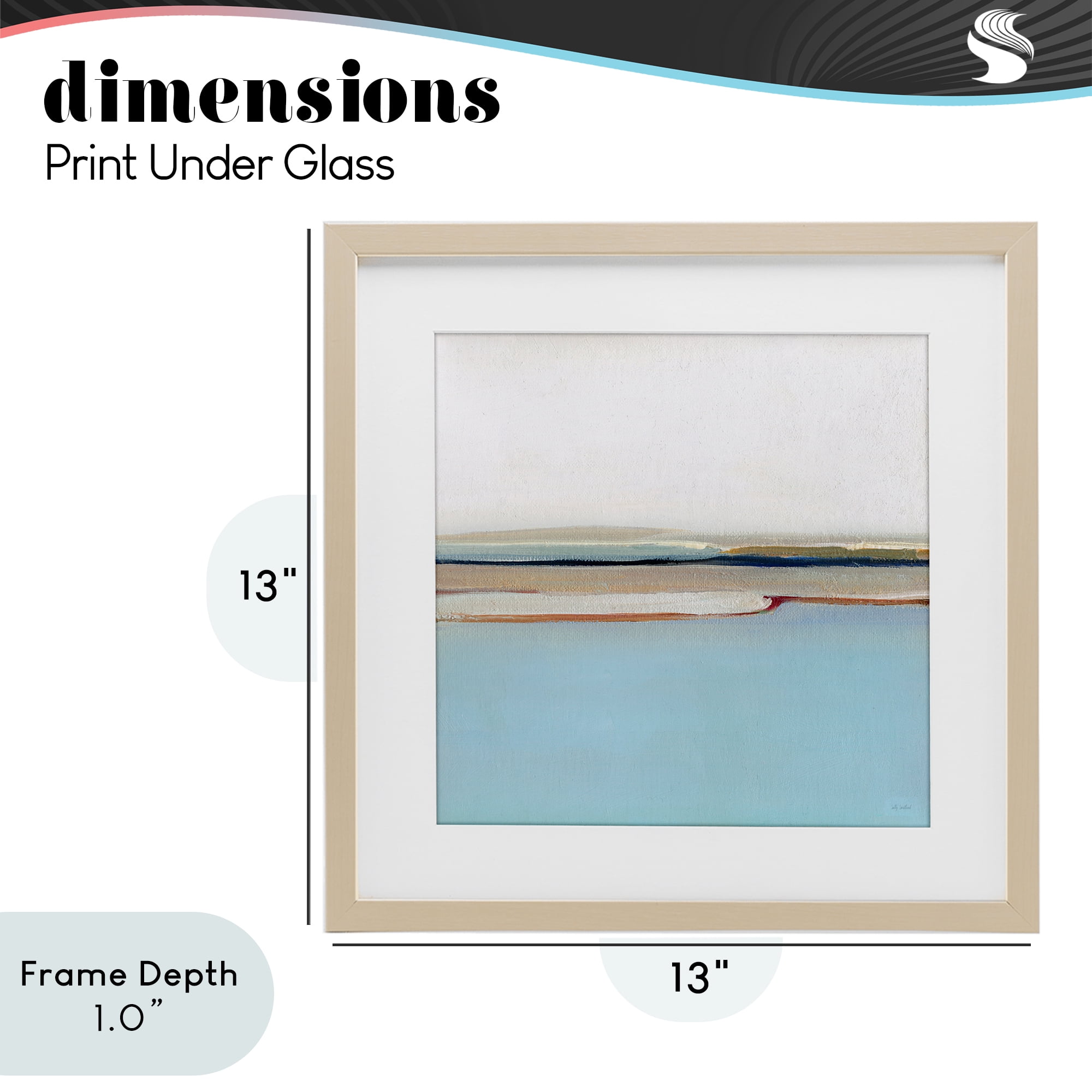 Stupell Industries Serene Minimal Shoreline at Dawn Birch Framed Print Under Glass, design by Sally Swatland