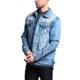 thumbnail image 2 of Victorious Men's Premium Cotton Slightly Distressed Denim Trucker Jean Jacket DK125 - Indigo - Large, 2 of 6
