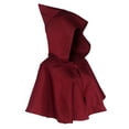 thumbnail image 4 of Rggeeun Adults Cape Solid Color Hooded Short Sleeve Cropped Open Front Smooth Lightweight for Halloween Indoor Activities Fashion Capes,Red,One Size, 4 of 4