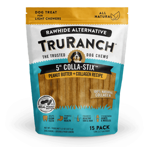 5" Collagen Stix, Peanut Butter Flavor - 15 Pack