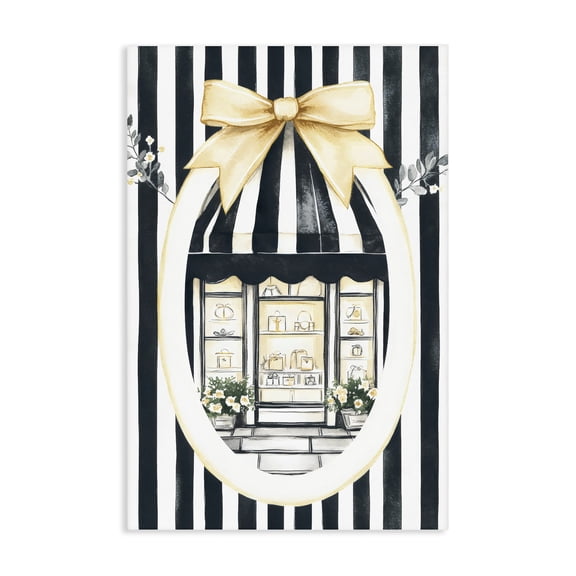 Stupell Industries Glam Maison Striped Boutique Window Canvas Art, 16 x 24, by Petals Prints Design