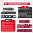 thumbnail image 3 of GRIZZLYGEAR Magnetic Socket Holder- 6 Piece SAE & Metric Socket Set | Fits Deep & Shallow Sockets, 1/4 3/8 1/2 Drive Sizes. Magnet Trays for Mechanic, 3 of 7