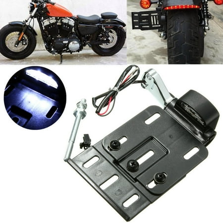 2004 Harley Fat Boy - New Light Side Mount License Plate Folding LED For Harley Sportster XL Dyna Fat boy 2004 UP