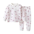thumbnail image 2 of Cethrio Boys Cotton Pajama Sets Long Sleeve, Comfy Crew Neck 2 Piece Boys' Sleepwear Pink Size 9-18 Months, 2 of 6