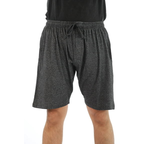 At the Buzzer Men's Pajama Shorts with pockets (Black Melange, XX-large)