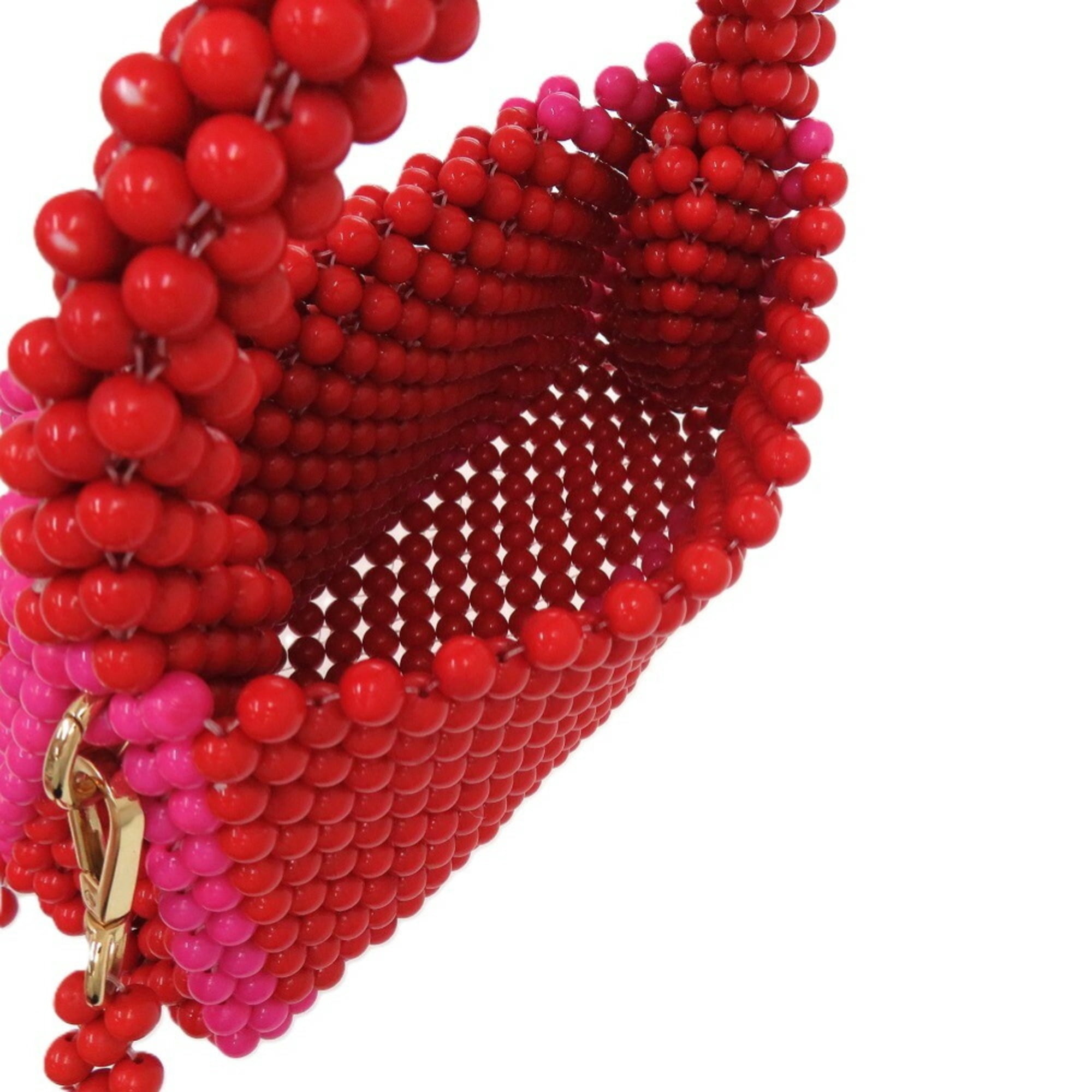 Pre-Owned Unused Kate Spade Hand Beaded Red Shoulder Bag 1076