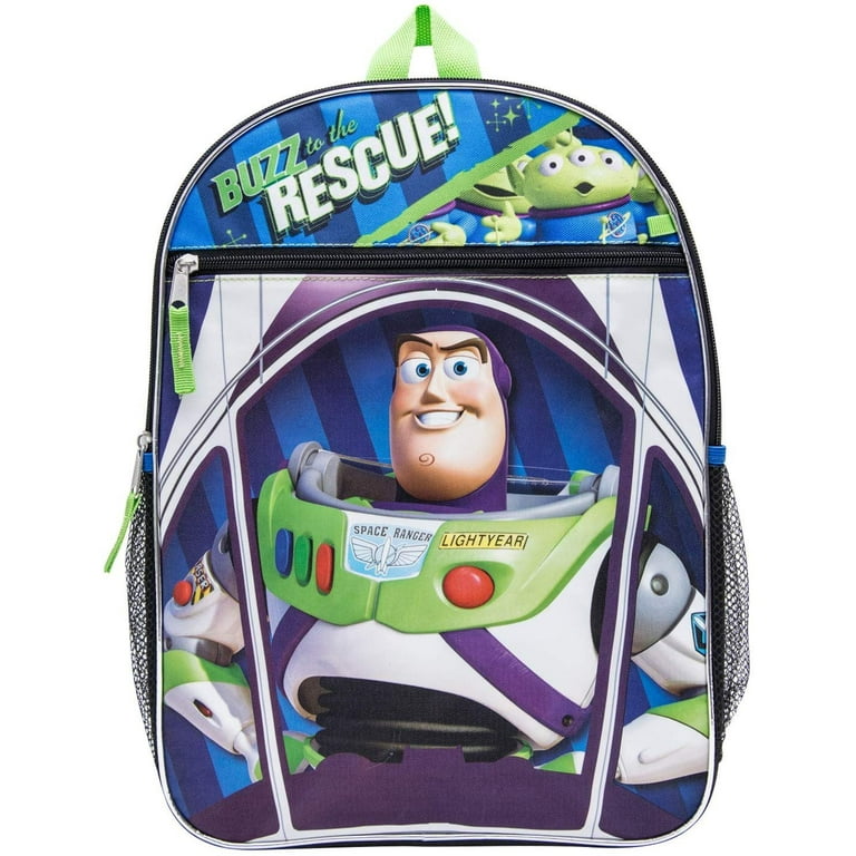 Toy Story Backpack with Lunch Box Set - Buzz Lightyear Backpack for Boys,  Toy Story Lunch Box, Water Bottle, Stickers, Rex-Man Door Hanger | Buzz