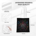 thumbnail image 4 of DouZhe Reusable Grocery Bags, Music Notes Cartoon Spider Web Lightweight Polyester Canvas Cloth Tote Bag for Travle Gym Shopping School, 15" x 16", 4 of 7