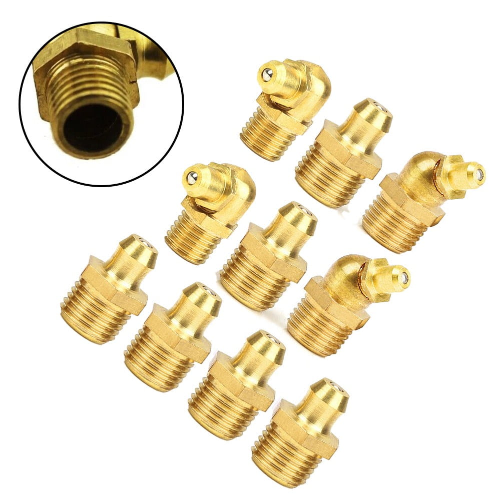 Mduoduo 10 Pcs M6 Brass Grease Nipple Hydraulic Fittings Assortment