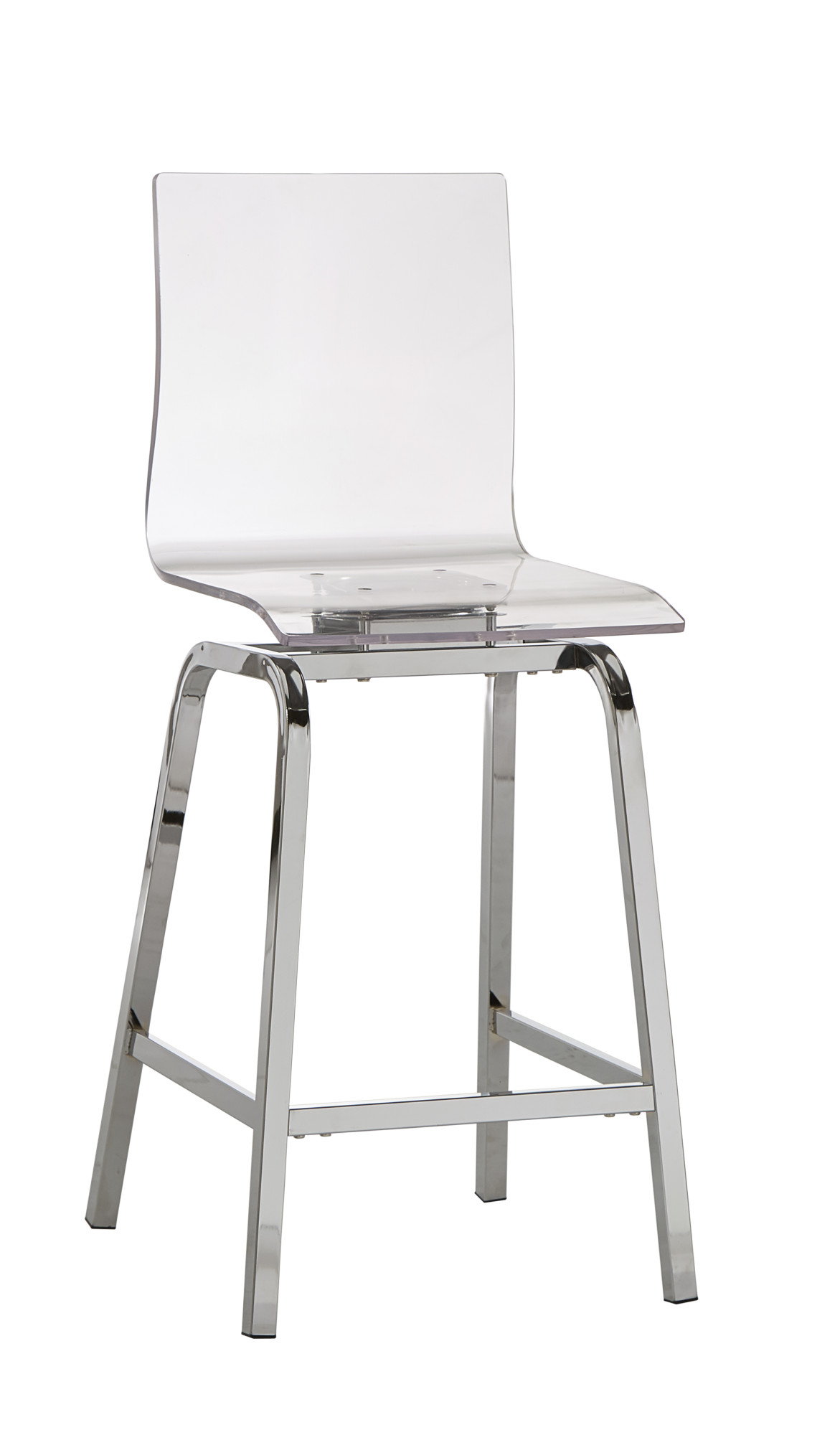Weston Home Valenti Acrylic Swivel High Back Counter Stools, Set 2, Chrome