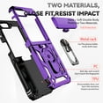 thumbnail image 6 of for Samsung Galaxy Z Flip 7 Rugged Case with Lens Sliding Camera Cover, Ring Holder Kickstand, TPU Bumper Drop Proof Durable Military Grade Protective Cover for Samsung Galaxy Z Flip 7, Purple, 6 of 10