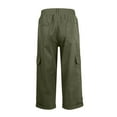 thumbnail image 4 of Sweat Pants for Womens Women Solid Color Pentagonal Pants With Elastic Waist Casual Work Clothes Belt Pockets Army Green L, 4 of 7