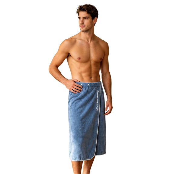 Ceisia Men Quick Absorbent Terry Cloth Snap Adjustable Wrap Bath Towel Wearable Bath Skirt For Shower Spa Gym Swimming Pool Use Gift