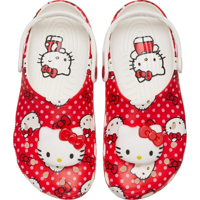 Zuecos Crocs Clásicos Hello Kitty en Rojo Multi Talla 9M/11W
