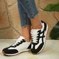 thumbnail image 2 of Fashion Sneakers for Women Color Block Casual Running Shoes Lace up Nonslip Workout Athletic Walking Tennis Shoes Black Size 9, 2 of 6