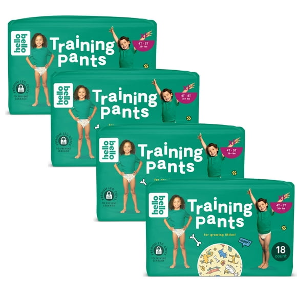 Hello Bello Premium Training Pants Size 4T-5T I 72 count of Disposeable, gender Neutral, Eco-Friendly, and Potty Training Underwear with Snug and comfort Fit for Toddlers on The Move I Lil Barkers