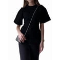 thumbnail image 4 of Womens Batwing Dolman Sleeve Summer Knit Top Ribbed Cinched Waist Black XXL, 4 of 9