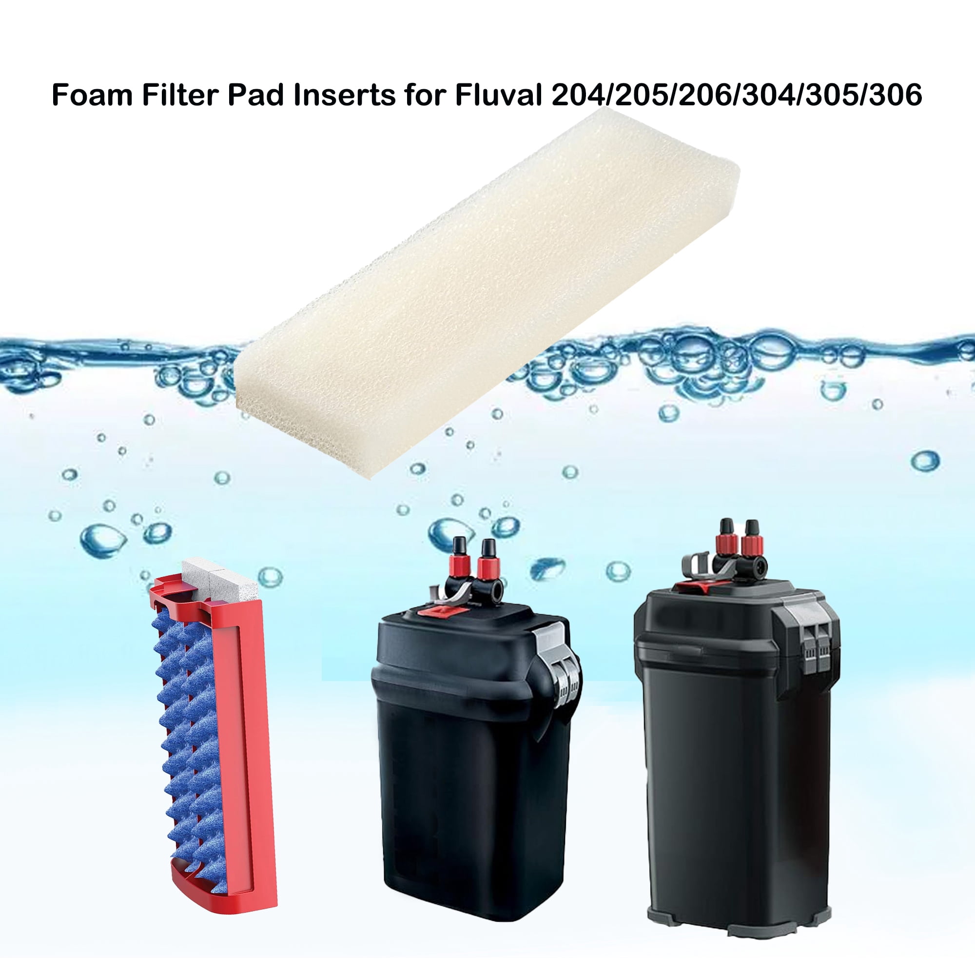 Genligt Aquarium Bio Sponge Foam Filter Pads Compatible with Fluval 204, 205, 206, 304, 305, 306, 16 Pack