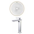 thumbnail image 1 of 16.5-in. W Round Bathroom Undermount Sink Set In White - Chrome Hardware AI-22758, 1 of 1
