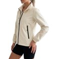 thumbnail image 4 of INSPIRE CHIC Women's Rain Jacket Lightweight Stand Up Collar Jackets Cycling Hiking Running Outdoor Waterproof Windbreaker Raincoat XL White, 4 of 6