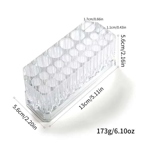 26 Holes Acrylic Nail Brushes Storage Holder Makeup Brushes Organizer Nail Tools Stand Storage Showing Shelf Pens Display Case