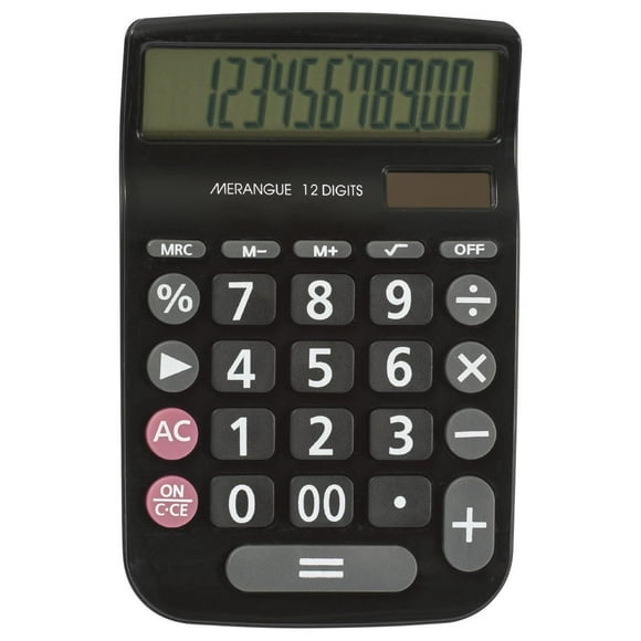 12 Digit Desktop Calculator, Black, 2 Pack