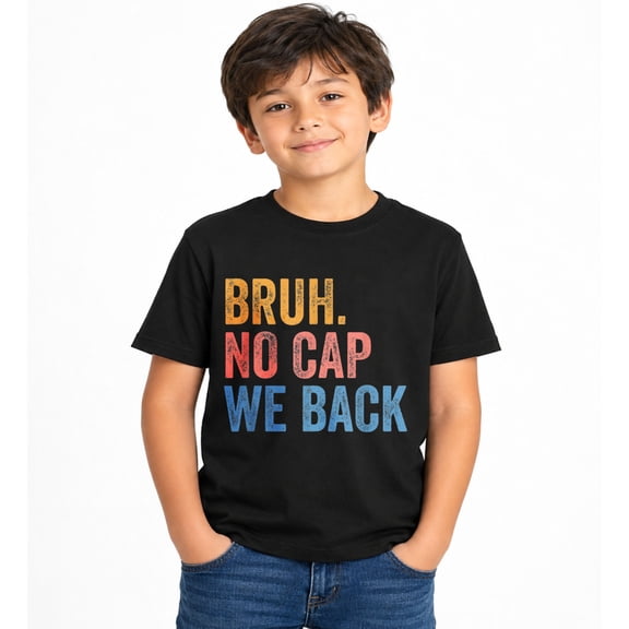 Back to School Gen Alpha Student Tee Bruh No Cap We Back T-Shirt