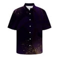 thumbnail image 2 of Lilgiuy Mardi Gras Shirts for Men Summer Short Sleeve Novelty Mask Printed Bowling Casual Button Down Lapel Collar Beach Hawaiian Vacation Shirt(Dark Blue,M), 2 of 5