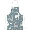 thumbnail image 4 of Polyester Insulation Kitchen Oven Mitts Potholder Apron 3Pcs Set Christmas Deer Holly Berries Non Slip Heat Resistant Gloves for Baking Cooking BBQ, 4 of 7