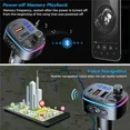 thumbnail image 4 of Bluetooth 5.0 FM Transmitter Wireless MP3 TF Radio Adapter USB Charger Car Kit 2, 4 of 7