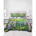 thumbnail image 3 of Green Oil Painting Full Size Down Alternative Comforter,Lightweight Comforter Quilt Bedding Set with Pillow Shams Modern Abstract Art Summer Tree Leaves All Seasons Bed Comforter Duvet Insert 78"x90", 3 of 7