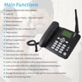 thumbnail image 3 of M Buder Fixed Wireless Phone 2G Desktop Telephone Support GSM 850/900/1800/1900MHZ SIM Card Cordless Phone with Antenna Radio Alarm Clock SMS Funtion for Call Center Office EU Plug Black, 3 of 4
