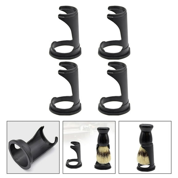 NICEXMAS Shave Brush Rack Black PP 4Pcs 2.75X1.97X1.18in