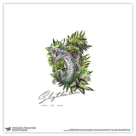 Gallery Pops Harry Potter - Slytherin Crest Romance Wall Art, Unframed Version, 12" x 12"