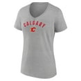 thumbnail image 2 of Women's Heathered Gray Calgary Flames Team Arc V-Neck T-Shirt, 2 of 3