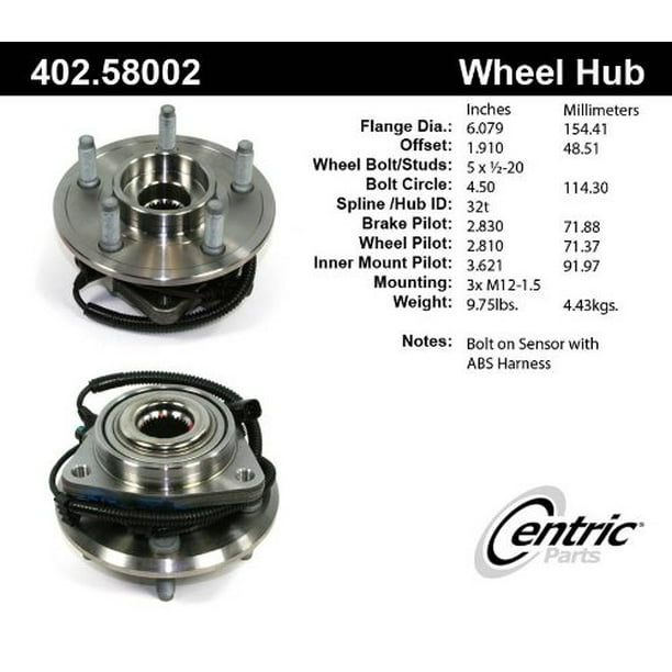 CENTRIC PARTS HUB ASSEMBLY
