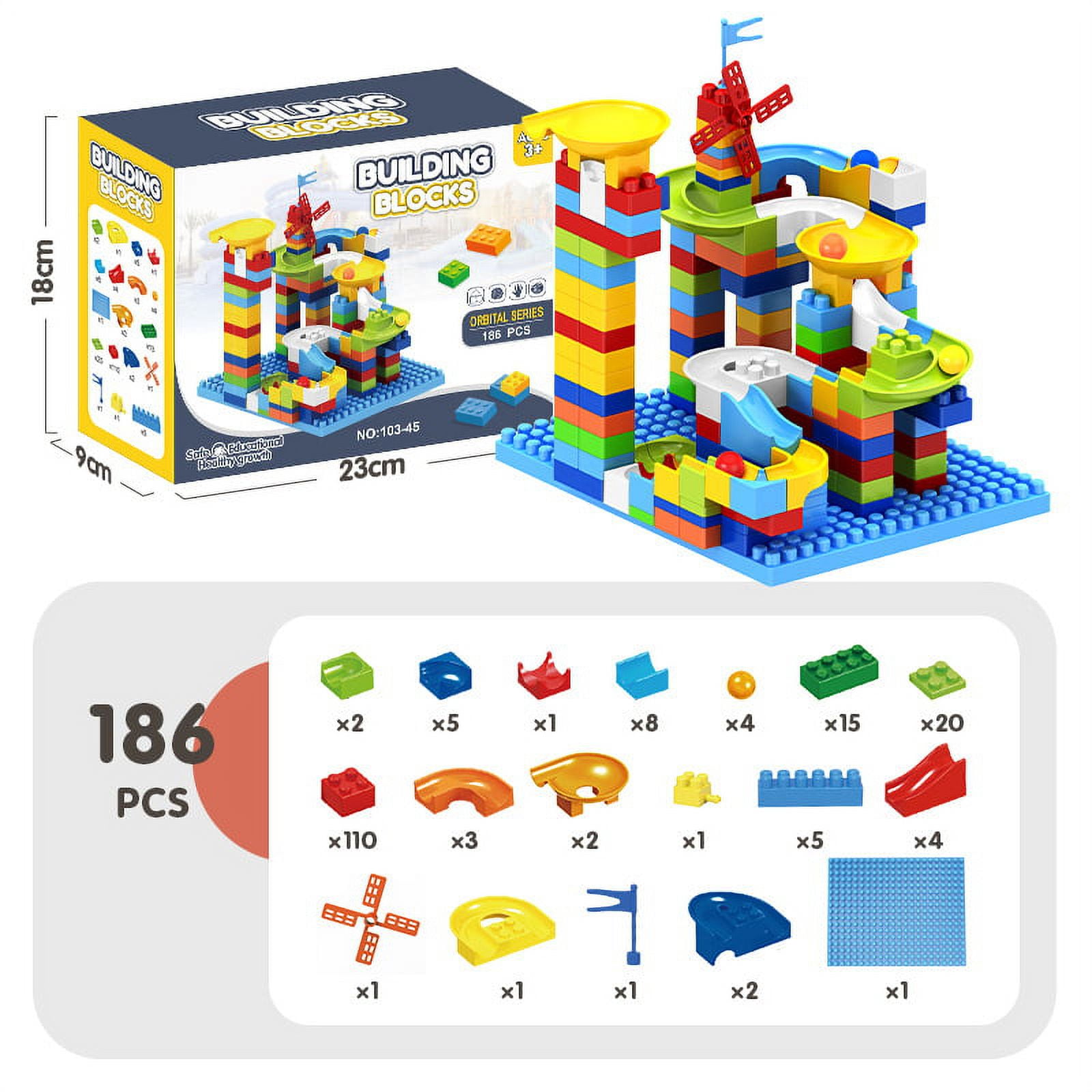  Kid Marble Run Building Blocks Dinosaur, Montessori Learning  STEM Toy Bricks Maze Puzzle Set Race Track Compatible with Major Brands for  Age 3 4 5 6 7 8+ Boys Girls Gift 67PCS : Toys & Games