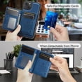 thumbnail image 4 of AutSpace Funda para Apple iPhone 13, Bloqueo RFID, Cuero PU, Compatible con MagSafe, Billetera Desmontable 2 en 1 con Tarjetero, Soporte, Cubierta Protectora Magnética, Azul, para iPhone 13, 4 of 8