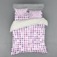 thumbnail image 2 of Ambesonne Geometric Bedding Set 3 Pcs, Random Ombre Square Tiles, Twin, Violet Lilac and White, 2 of 3