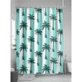 thumbnail image 5 of Shower Curtain Palm Trees Bathroom Curtains with Hooks, Waterproof Fabric Tropical Plant Turquoise Stripes Bath Shower Curtains Set for Bathroom Bathtubs Decor 36x72 Inch, 5 of 8