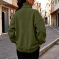 thumbnail image 5 of vdgthytj Sweatshirts for Women Long Sleeve Lapel Collar Quarter Zip Oversized Drop Shoulder Fashion Fall Athleisure Pullover Tops with Pocket(Large,Army Green), 5 of 8