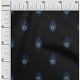thumbnail image 1 of oneOone Viscose Chiffon Fabric Peacock Feather Ikat Printed Fabric 1 Yard 42 Inch Wide, 1 of 4