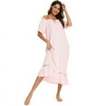 thumbnail image 5 of Eternatastic Women's Short Sleeve Pajama Dress Nightgown Soft Sleep Shirt Nightshirt Sleepwear S-XXL, 5 of 6