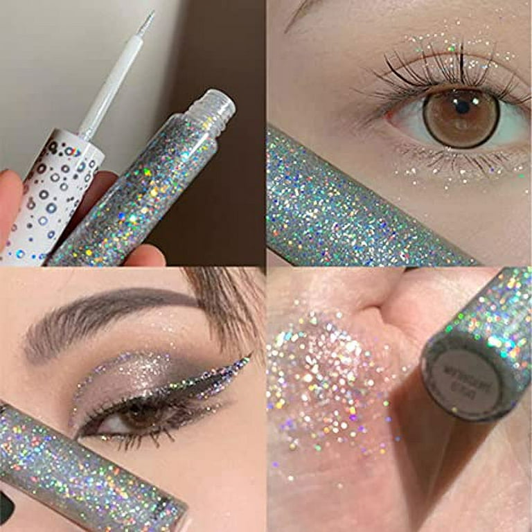 HEXZE Liquid Glitter Eyeshadow, Metallic Glitter Shimmer Eye Looks  Waterproof Long Lasting Quick-Drying Sparkling Eye Shadow Makeup (2g) L01