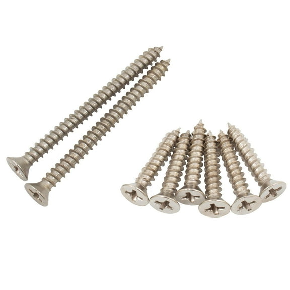 Large Door Screw Pack, #9 x 2-1/4" (2-Pack) and #9 x 1" (6-Pack), Satin Nickel by Stone Harbor Hardware