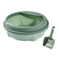 thumbnail image 2 of Caja de arena semicerrada para gatos, orinal para gatitos, accesorios para jaula, colcha desmontable a prueba de salpicaduras, inodoro para gatos Verde Grande, 2 of 8
