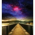 thumbnail image 3 of Ambesonne Universe Duvet Cover Set, Galaxy Cosmos Bridge, Queen, Pale Brown Hot Pink, 3 of 3
