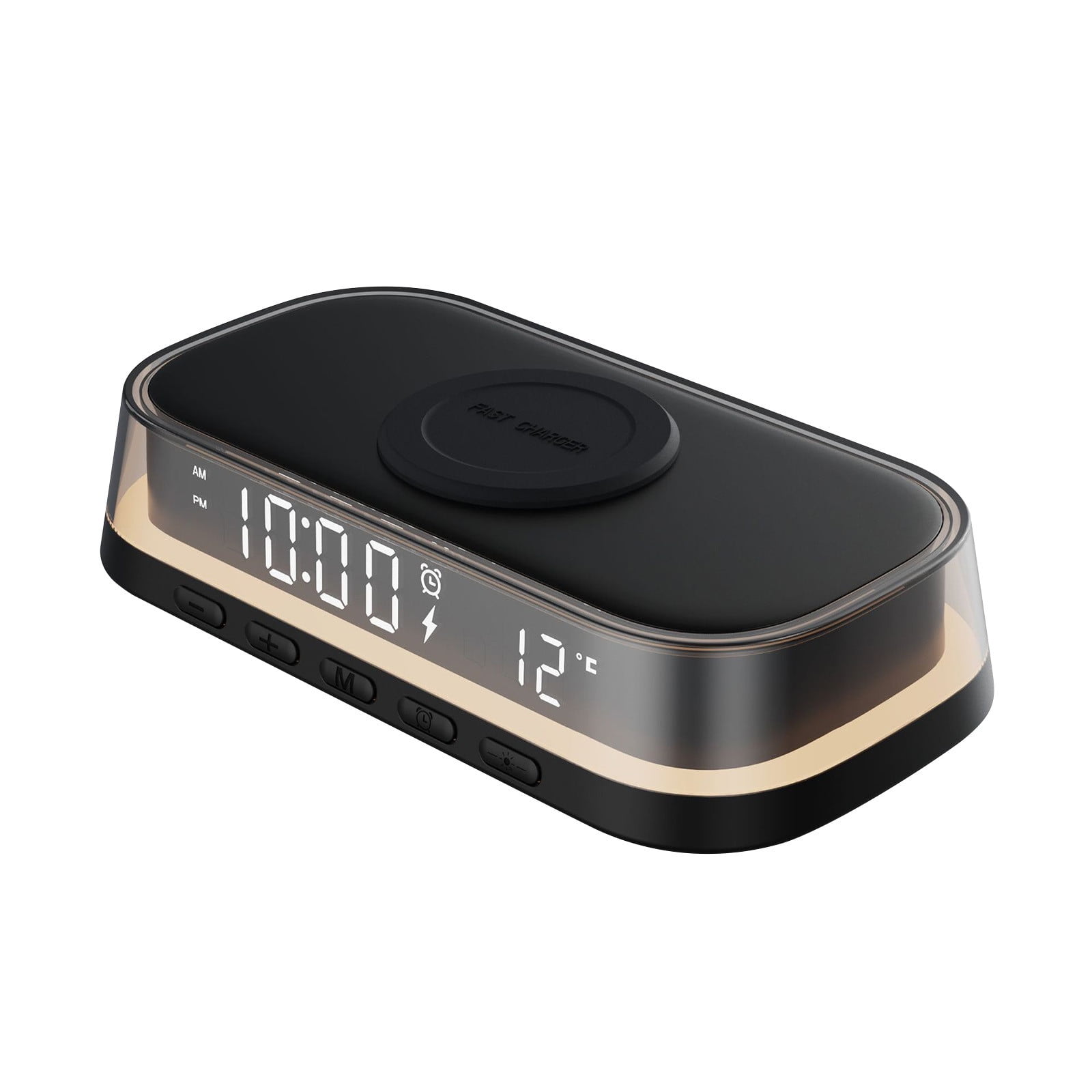 Summer Savings! Alarm Clock with Wireless Charger, InsCrazy 4 in 1 Wireless Charger Digital Clock Temperature Display LED Night Light Wireless Charging for IOS and Android Birthday Gifts