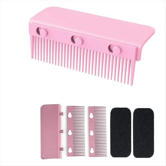 Rollbacks & More Flat Iron Comb Attachment Clip On, Grip for Iron, Hair Straightener Comb, Pink